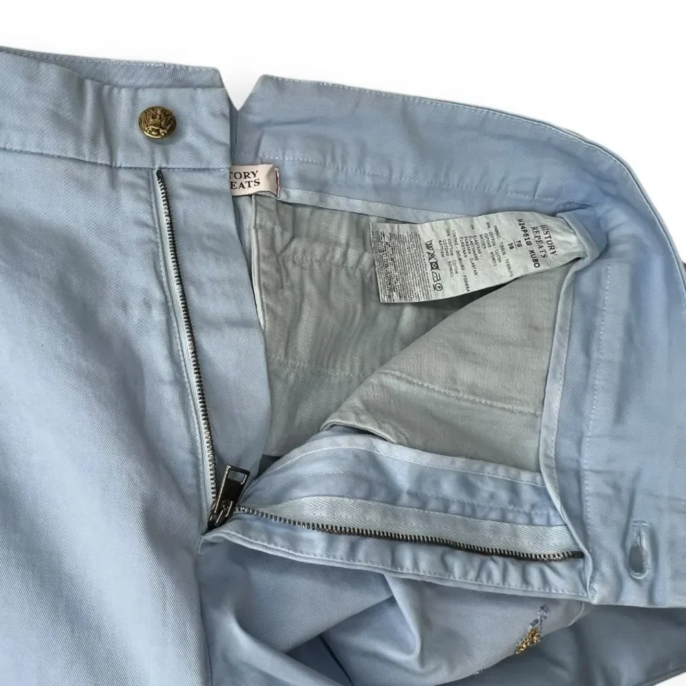 Anthropologie History Repeats Pants Blue Embroidered Beaded Metallic Size 38‎ 2